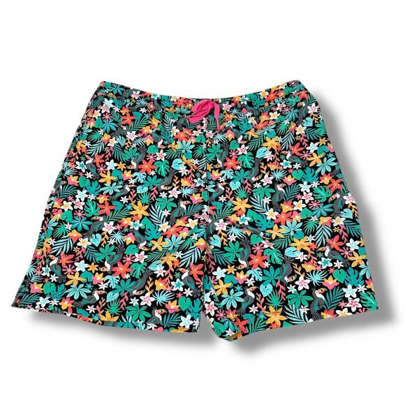Chubbies Swim Trunks Shorts Youth XL Multi Tropical Birds & Flowers Drawstring - Picture 1 of 9